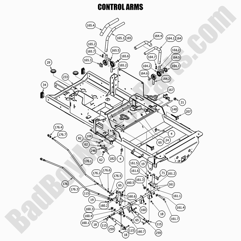 2602 - Bad Boy Mower Parts Lookup > 2021 > Renegade - Diesel > Control Arms